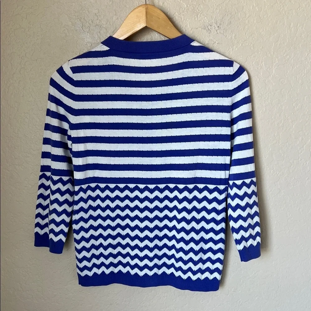 Kate spade blue and white striped cotton cardigan